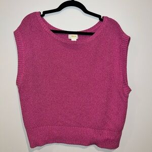 Anthropologie Magenta Crew Neck Sweater